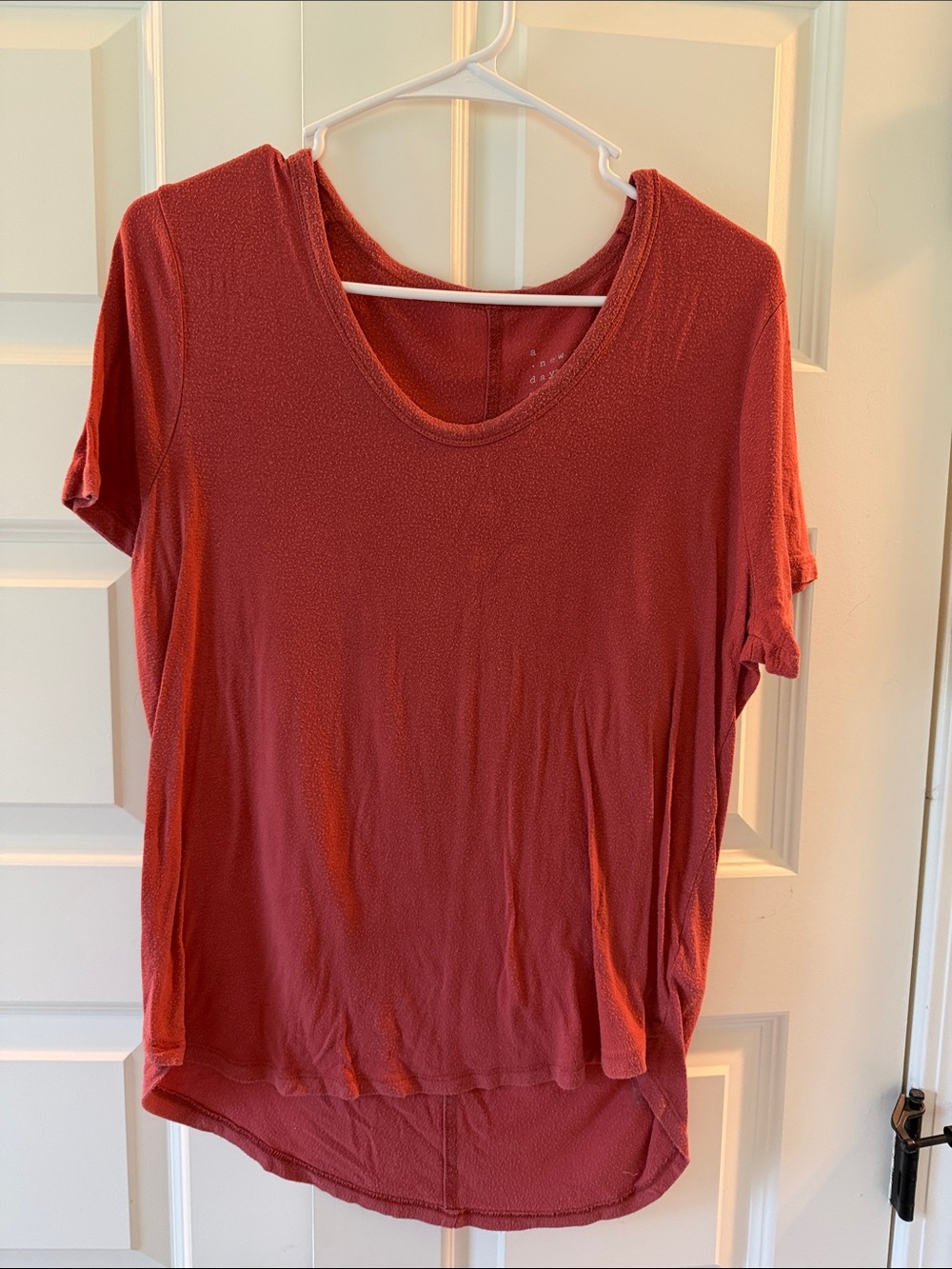 a new day Short Sleeve Scoop Neck Top - Rust Red